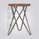Metal Bar Stool With Wooden Seat