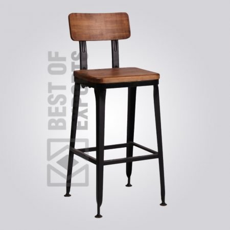 industrial bar stool, Industrial Leather Bar Stools, rustic industrial bar stools, Industrial Bar Stool Leather Seat With Back Brown, Bar Stools & Chairs, Metal Industrial Bar Stools, Industrial Bar Stools and Counter Stools, industrial stools with backs, industrial bar stools with backs, vintage industrial bar stools