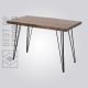 Industrial Dining Table With Hairpin Design Leg Support