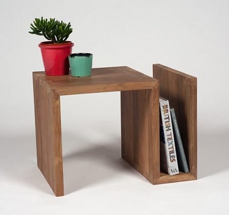 solid wooden side table